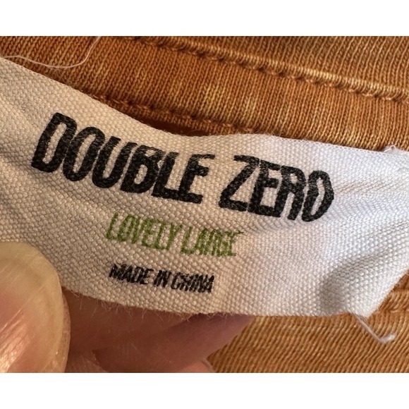 Double Zero Lovely Large Long Sleeve Crop Top t-shirt cotton casual comfort sz L - Picture 2 of 4